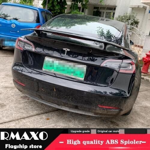 For Tesla Model S Spoiler 2006-2013 For Tesla Model 3 NF Spoiler ABS Material Car Rear Wing Primer Color Rear Spoiler