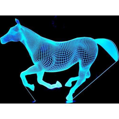 3D LED Night Coral Horse 7 Color Change LED Lights USB Novelty Wireless Wall Lamp Childrens Night Light Atmosphere Desk Lamp