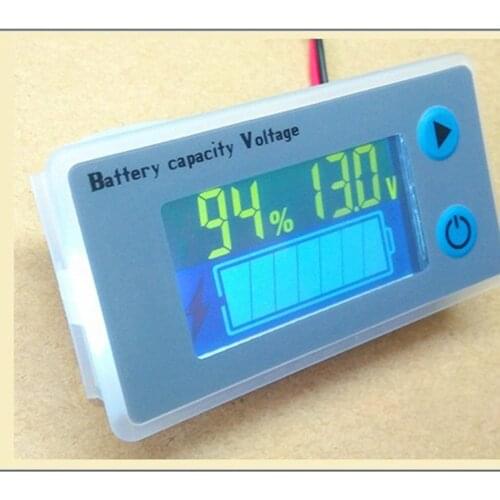 10-100W Battery Capacity Monitor Voltage Tester Battery Indicator with LCD Blue Backlight Digital Display