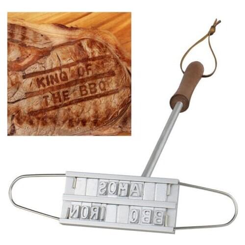 55 x Letters and 8 spaces BBQ AMOS Barbecue Branding Iron Tool Meat Steak Burger