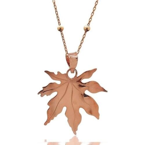 925 sterling Simple Sycamore Leaf Necklace Women Silver Necklace