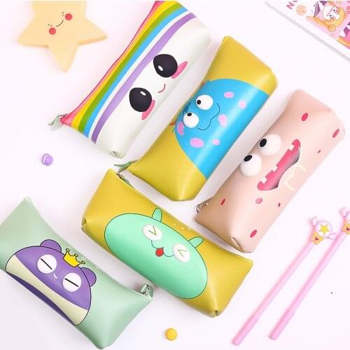 Animal pencil case cartoon panda bear fruit pencil case love waterproof holding stationery bag school supplies