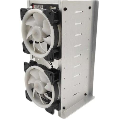10 Bays 3.5 inch HDD SSD Hard Drive Mobile Rack Bracket All Aluminum Alloly with 4.72in Cooling Fans Hard Drive Cage