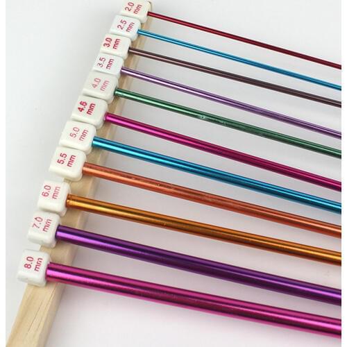 11pcs/set Crochet Hook Sewing Needles Set Multicolor Tunisian Afghan Aluminum Knitting Needles Tools Kit Accessory