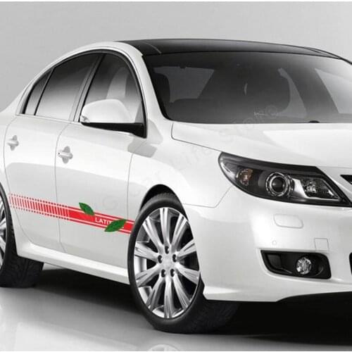 2 Pcs Car Racing Sports Long Stripe Sticker For Renault Latitude Sport Styling Decals Car Stickers Auto Accessories