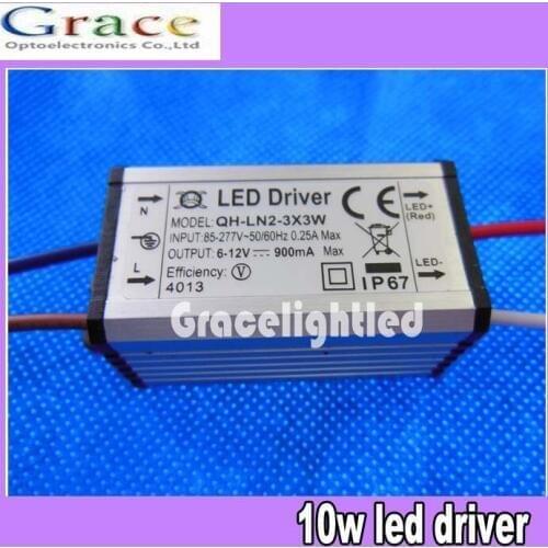 2PCS/Lot Waterproof 10W LED driver For Constant Current drivers IP66 AC85V-265V to DC 6-12V 900mA