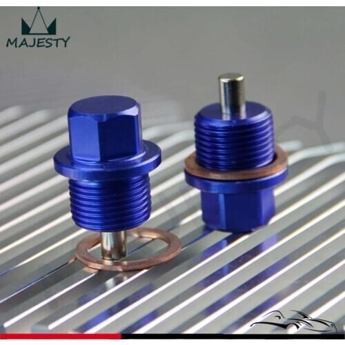 2PCS M20x1.5 Magnetic Engine Oil Pan Drain Filter Adsorb Plug Bolt + Washer Blue Inluding 2 pcs screws
