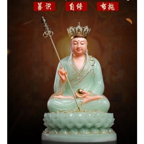 2021 high-grade buddha ksitigarbha Dizang pusa HOME efficacious Talisman bless safe health good luck jade gilding Buddha statue