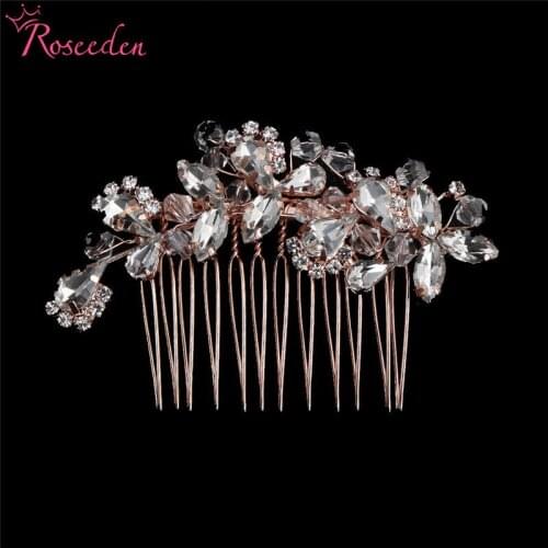 3Colrs Wedding Rhinestone Hair Comb Bride Head Piece Ornaments Wedding Hair Combs Accessories Womens Jewelry RE3320