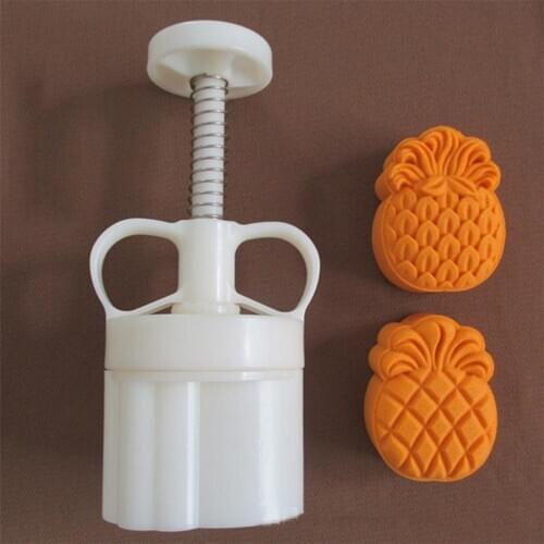 3Pcs/Set Plastic 50g Hand-pressure Moon Cake Mould with Pineapple Pattern Mold Mooncake Fondant Moon Cake Mould Cookie
