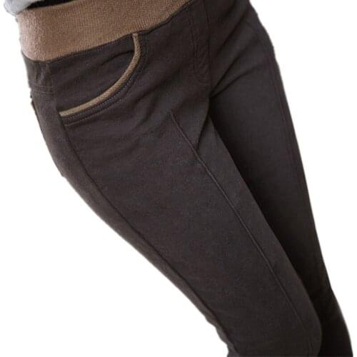 Velvet Warm Pants Women Winter High Elastic Waist Trousers Womens Skinny Fleece Pencil Capris For Female