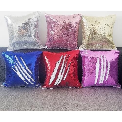 Free Shipping 6pcs/lot New style Blank Magical Sequins item Pillowcase For Both Sides Sublimation INK Print DIY Gifts 40x40cm