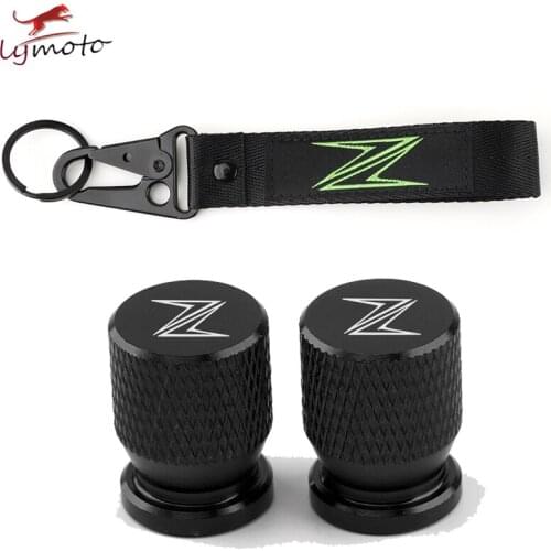 For Kawasaki Z Z250 Z300 Z400 Z650 Z750 Z800 Z900 Z1000 Motorcycle Wheel Tire Valve Stem Caps&Embroidery Key Ring Chain Keychain