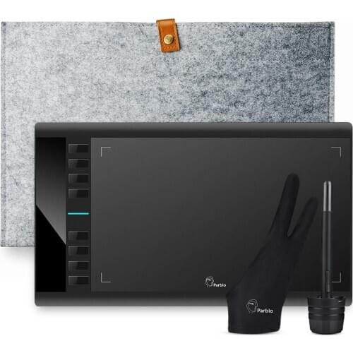 Parblo A610 V2 Digital Tablet Graphics Drawing Tablet 8192 Level Passive Pen 8 Hotkeys Compatible with Windows and Mac