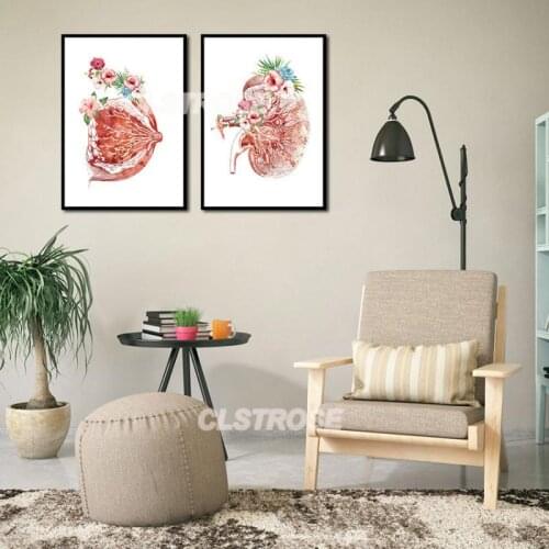 Flower Decoration Poster Red Heart and Morning Glory Canvas Painting Home Decoration Hd Print for Bedroom and Living Room