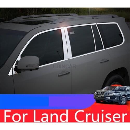 For Toyota Land Cruiser 2010-2020 High quality stainless steel Car window trim strip glass frame protection Article Accessories