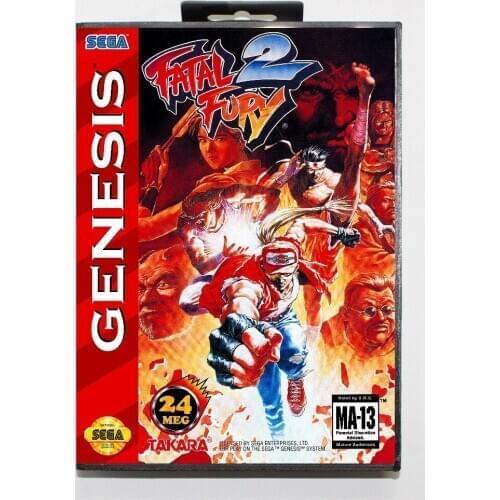 16 bit Sega MD game Cartridge with Retail box - Fatal Fury 2 II game card for Megadrive Genesis system
