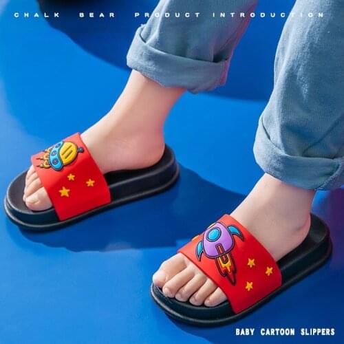 Summer New Cartoon Rocket Flying Saucer Space Series Boys And Girls Bathing Non-Slip Sandals And Slippers Childrens Slippers