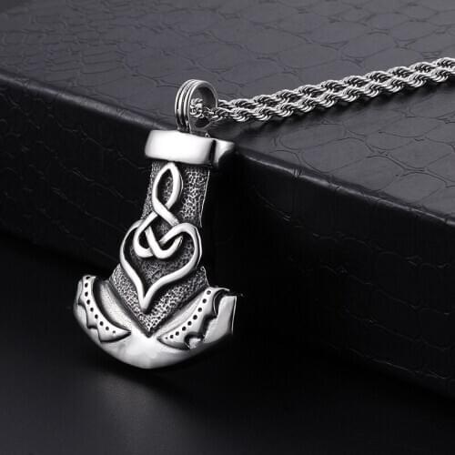 Hot mens titanium steel thunder hammer stainless steel pendant necklace spot