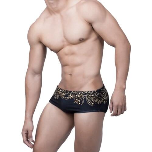 Printed Swimwear Men Swimming Trunks Mens Swim Boxer Briefs Shorts Beach Surfing Bikini Push-up Swimwear Mens Bathing Suit