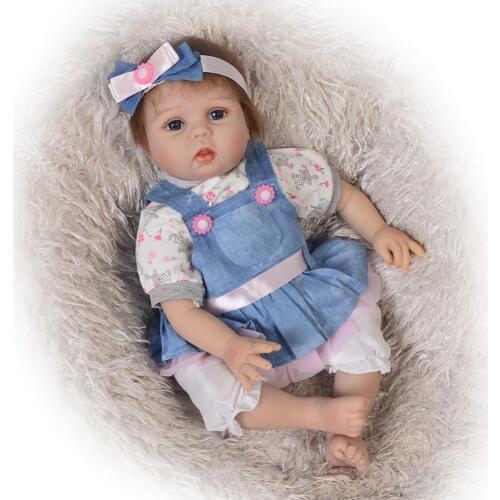 NPK Soft Reborn Doll 55CM Full Body Silicone Doll Girl Toy Lifelike Newborn Princess Christmas Cute Baby Gift For Children