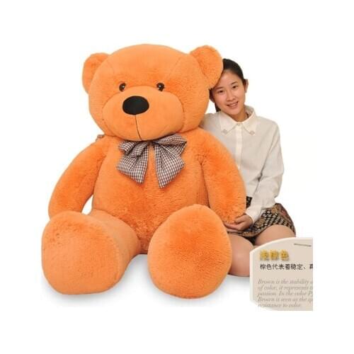 Stuffed animal 140 cm teddy bear plush toy soft bear doll light brown colour gift w2924