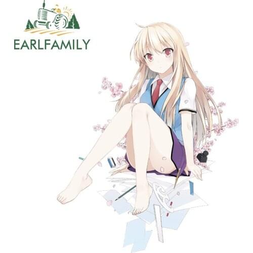 EARLFAMILY 13cm x 10.3cm for Mashiro Shiina Car Stickers Sunscreen Scratch-Proof Decals Fashionable Creative Car Styling