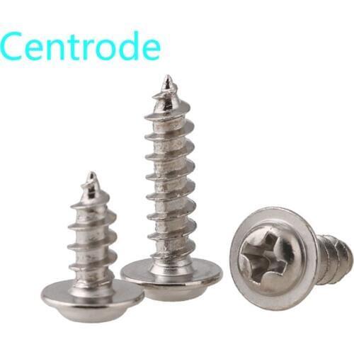 Philips Pan Head with Pad Tapping screw PWA Cross Round Head with Gasket Self Tapping Small Screw Nail M2.3M2.6M3M4 200pcs