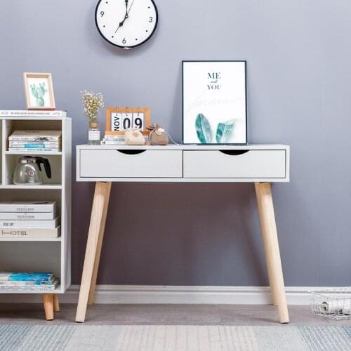 Fast shipping Desk Dressing Tables Bedroom With 2 Drawers For Home Office Bedroom Small Table Furniture 90*45*77cm HWC