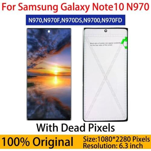 Original AMOLED LCD Note10+ Note10plus replacement For Samsung Galaxy Note10 plus N975F N975N Display Touch Screen with defect