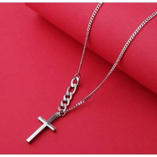 Stainless Steel Cross Pendants Necklaces for Women Men Unisex Trendy Jewelry Gifts Silver Color Drop Shipping