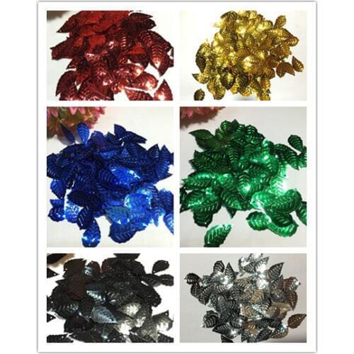 50g/lot Leaf Sequins 13*24mm PVC Sewing DIY Garment Accessory Leaves With 2 Holes
