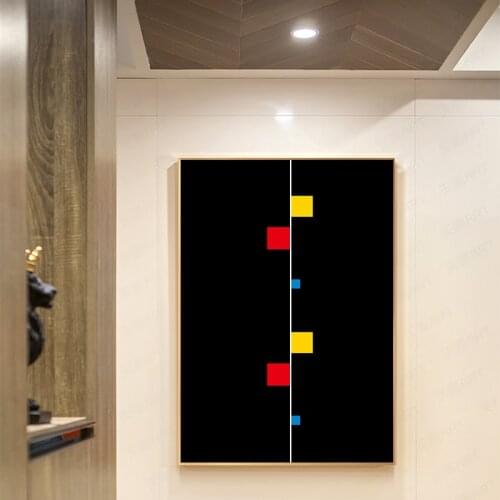 Piet Cornelies Mondrian Classic Geometry Line Red Blue Yellow Composition Canvas Prints Painting Poster Wall Picture Home Decor