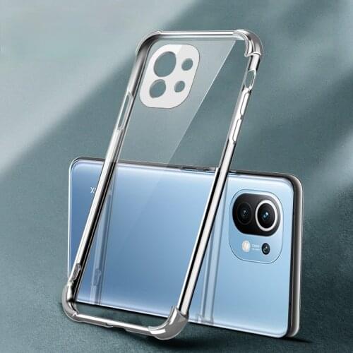 Airbag Shockproof Plating Phone Case for Mi11 Xiomi Xiaomi Mi 11 Lite Pro Ultra 11lite 11pro 11ultra Capa Clear Thin Cover Funda