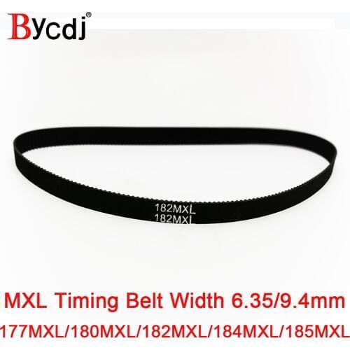 MXL Timing belt B221 B225 B228 B230B232 Teeth Width 6.4/9.4mm 2.032mm Pitch Synchronous belt 177MXL 180MXL 182MXL 184MXL185MXL