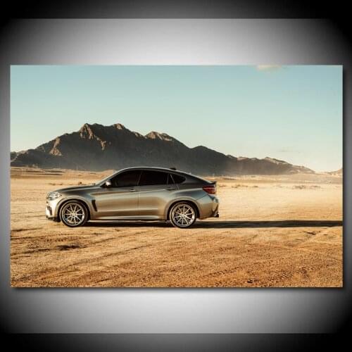 Luxury Car B M W X6 SUV Vehicle Mountain Wilderness Wall Art Canvas Paintings Posters and Prints for Living Room Decor