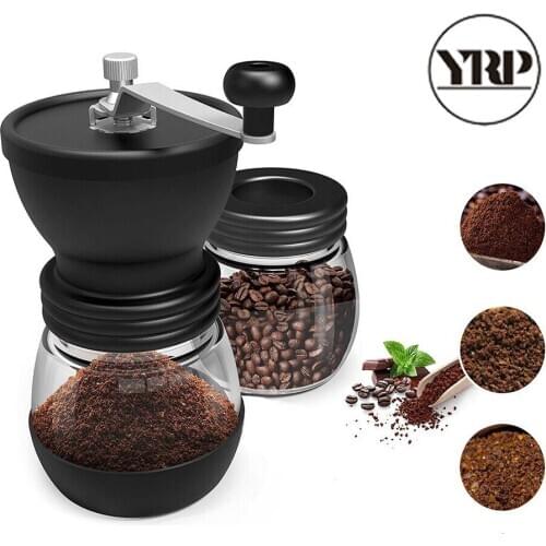 Coffee grinder Manual Ceramic Burr Coffee Bean Grinder with Glass Storage Jar Durable Cafe Bean Mill Coffee Maker Kitchen Tools