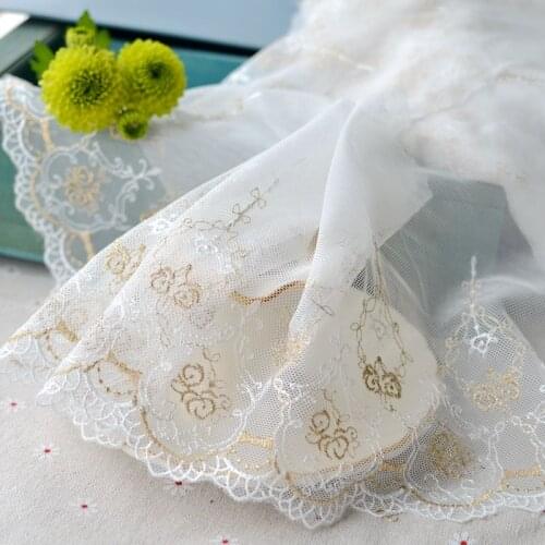 9yards/lot 16cm Mesh embroidery Lace Trim Handmade DIY Garment needlework sewing accessories fabric Clothing Decoration 227