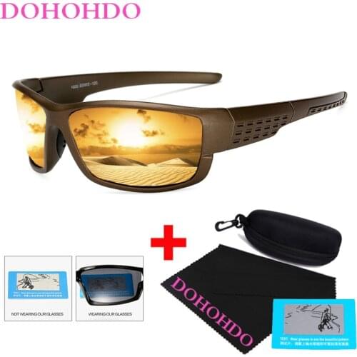 DOHOHDO New Polarized Night Vision Sunglasses For Men Vintage Mirror Coating Driver Anti-glare Sun Glasses 100% UV400 Goggles