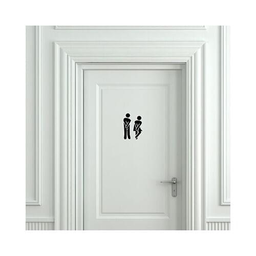 Toilet Door Sign Sticker - Door Sticker Fashion
