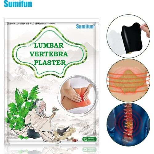 Sumifun 12Pcs/bag Lumbar Medical Plaster Arthritis Moxibustion Stickers Back Pain Patch Wormwood Pain Relief Patches K05201