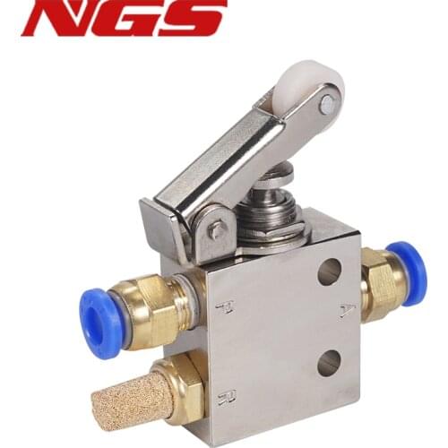 TAC2-31P Exhaust valve 2 Position 3 Way Roller Lever Mechanical Valve Pneumatic valve switch 1/8" Female Thread w Fittings