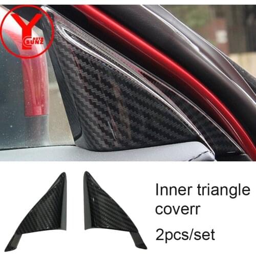Carbon Right Sail Garnish Triangle Car Accessories For Mazda cx5 cx-5 2017 2018 Inner Triangle Cover Trim Overlay ABS YCSUNZ