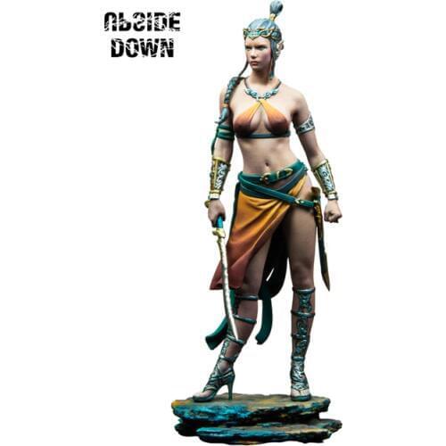 1/32 Scale Fantasy 54MM Sexy Elves Warrior Unpainted Resin Model Kit Miniatures Figure Free Shipping