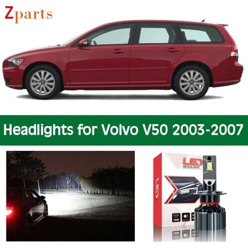 1 Pair Car LED Headlight For Volvo V50 2003 - 2007 Canbus Headlamp Lamp Low High Beam Bulbs Lighting Light Accessories Parts