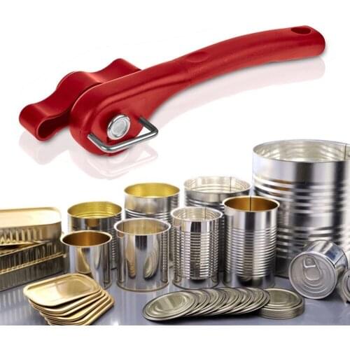 1pc Professional Ergonomic Manual Can Opener Safe Bottle Opener Knife Side Cut Manual Kitchen Gadgets for Jars Canisters