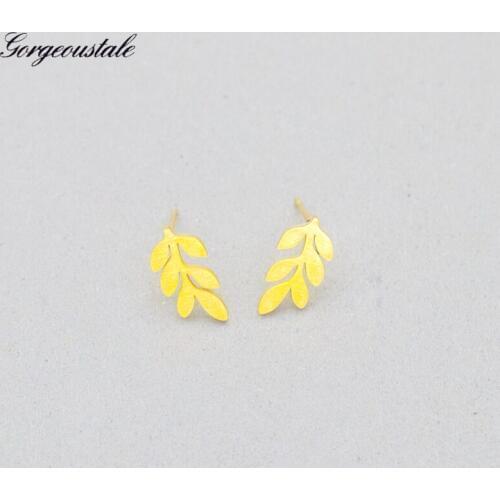 10pairs/lot Geometric Leaf Earrings For Women Ear Cuff Stainless Steel Branch Stud Earring Fashion Jewelry Brinco Feminino