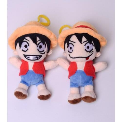 12Pcs/Lot 10CM Monkey D. Luffy Random Combination Mini Cute Soft Plush Keychain for Bag Key Pendant