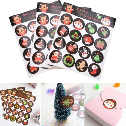 160pcs Food Wrapping Stickers Merry Christmas Badge Sticker Envelope Seal Gifts