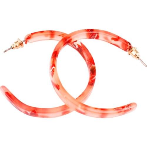 ZWPON 2020 Fashion Acrylic Circle Big Hoop Earrings for Women Exaggerated Acetate Plate Earrings Statement Jewelry Wholesale